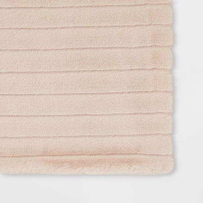 Textured Faux Fur Reversible Throw Blanket - Threshold™ - Image 4