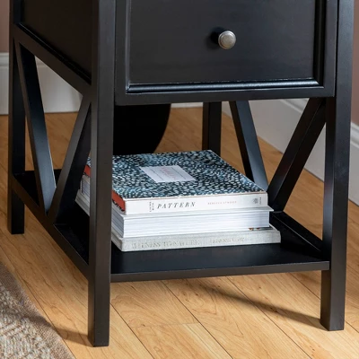 Set Of 2 Farmhouse Single Drawer V Frame Nightstands - Saracina Home - Image 8