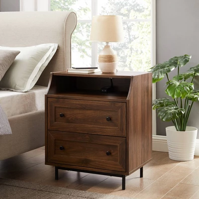 Transitional 2 Drawer Nightstand With USB Port - Saracina Home - Image 6