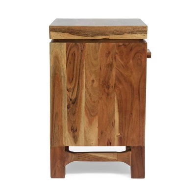 Wadley Boho Handcrafted Acacia Wood Nightstand Natural - Christopher Knight Home - Image 4