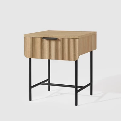 Modern Reeded 1 Drawer Side Table - Saracina Home - Image 6