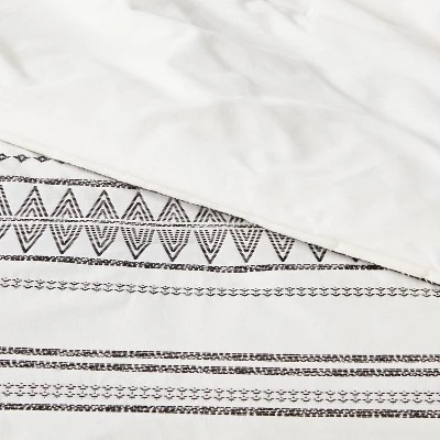5pc Woven Diamond Stripe Comforter Set Cream/Black - Threshold™ - Image 3