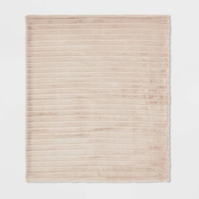 Textured Faux Fur Reversible Throw Blanket - Threshold™ - Image 2