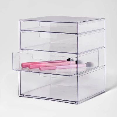 4 Drawer Stackable Countertop Organizer Clear - Brightroom™ - Image 3
