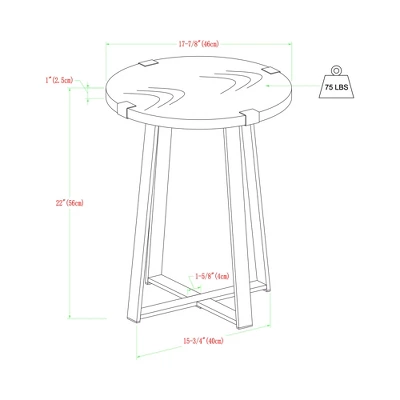 Wrightson Urban Industrial Faux Wrap Leg Round Side Table - Saracina Home - Image 10