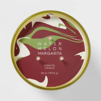 28oz Glass Watermelon Margarita Candle Light Green - Opalhouse⢠- Image 3