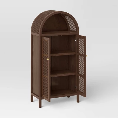 Woven Arched Wood Cabinet - Threshold™ - Image 2