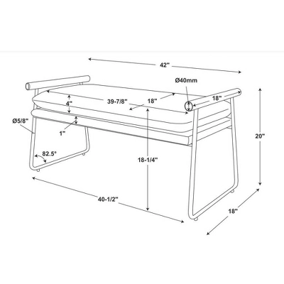 Cushioned Metal & Wood Bench - Cream/Black - Hearth & Hand™ With Magnolia - Image 5