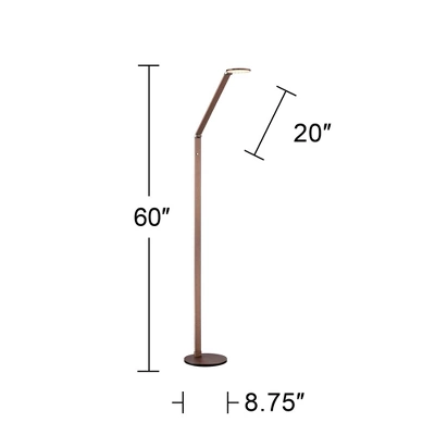 Possini Euro Design Magnum Modern Task Floor Lamp 61" Tall French Bronze Brown Metal LED Adjustable For Living Room Reading Bedroom Office House Home - Image 5