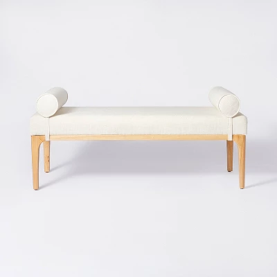 Randolph Bench With Bolster Pillows Linen - Threshold™ Designed With Studio McGee - Image 2