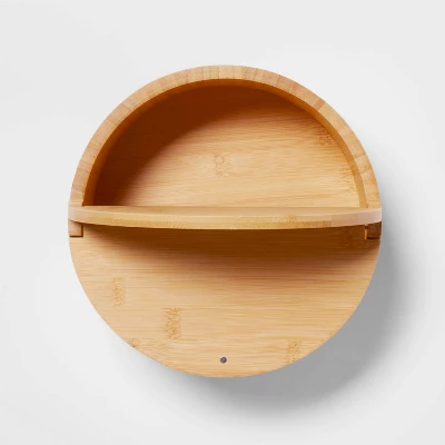 9" X 4" Circular Hinge Lid Bamboo Countertop Organizer - Brightroom™ - Image 2