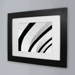 11" X 14" Matted To 8" X 10" Wide Gallery Frame Black - Room Essentialsā¢