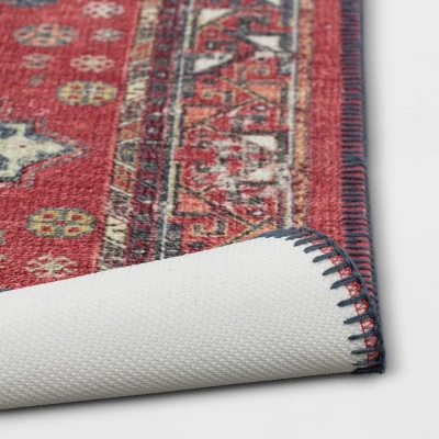 Vintage Persian Medallion Kitchen Rug Red - Threshold™ - Image 3