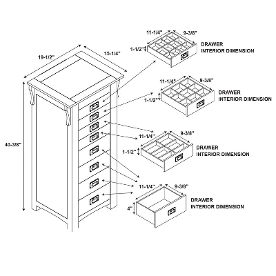 Delia Jewelry Armoire Brown - Powell Company - Image 15