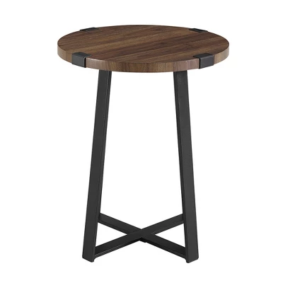 Wrightson Urban Industrial Faux Wrap Leg Round Side Table - Saracina Home - Image 2