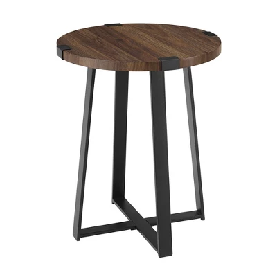 Wrightson Urban Industrial Faux Wrap Leg Round Side Table - Saracina Home - Image 4