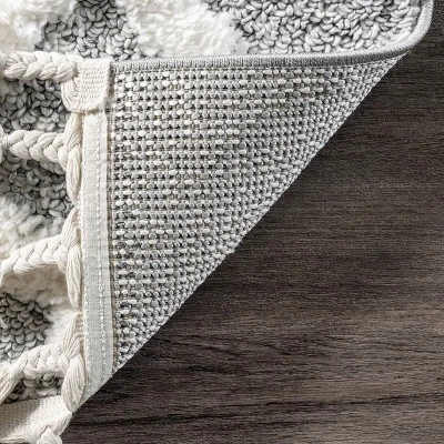 NuLOOM Wylde High Low Soft Shaggy Diamond Moroccan Tassel Area Rug - Image 6