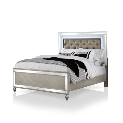3pc Queen La Mesa Bed Nightstand And Dresser Set Silver - HOMES: Inside + Out - Image 2
