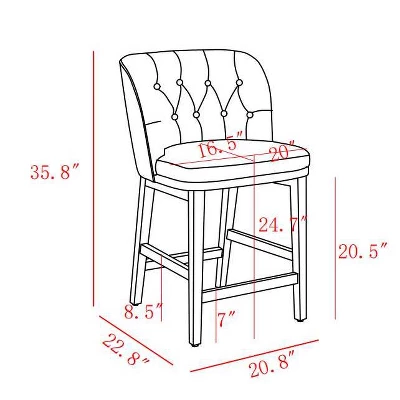 Winfall Tufted Barrel Counter Height Barstool Linen - Threshold™ - Image 6