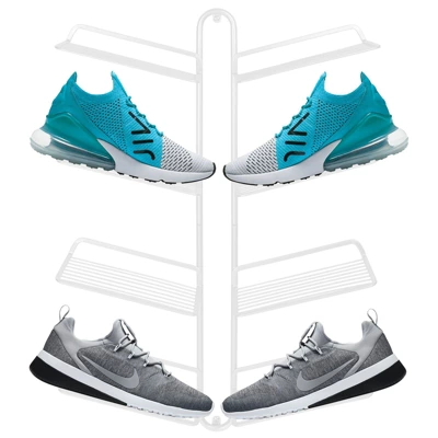 MDesign Metal Shoe Display & Storage Rack, 4 Tier, Wall Mount - Image 10