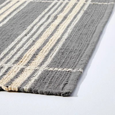 Wool Blend Variegated Stripe Area Rug Dark Gray - Hearth & Hand™ With Magnolia - Image 2
