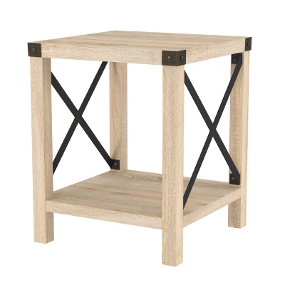 Sophie Rustic Industrial X Frame Side Table - Saracina Home - Image 11