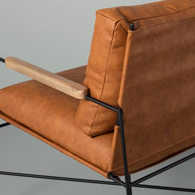 Faux Leather & Metal Accent Chair - Black/Brown - Hearth & Hand™ With Magnolia - Image 4