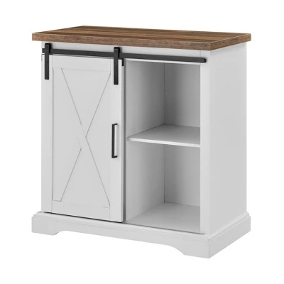 Tertia Industrial Accent Cabinet With Sliding X Barn Door - Saracina Home - Image 11