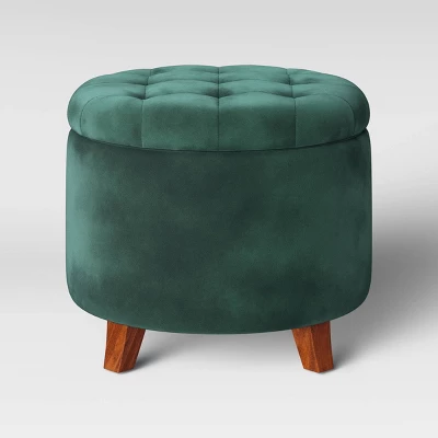 Tufted Round Storage Ottoman - Threshold - Image 11