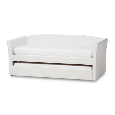 Twin Camino Modern And Contemporary Faux Leather Upholstered Daybed With Guest Trundle Bed - Baxton Studio - Image 7