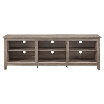 Transitional 6 Cubby Wood Open Storage Wood TV Stand For TVs Up To 80"- Saracina Home - Image 10