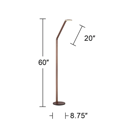Possini Euro Design Magnum Modern Task Floor Lamp 61" Tall French Bronze Brown Metal LED Adjustable For Living Room Reading Bedroom Office House Home - Image 7