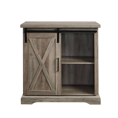 Tertia Industrial Accent Cabinet With Sliding X Barn Door - Saracina Home - Image 5