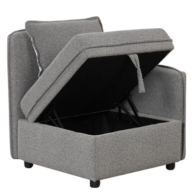 122.8" Minimalist Convertible Modular Sofa, Upholstered Sectional Sofa Couch With 5 Pillows-ModernLuxe - Image 12