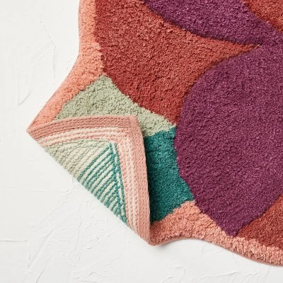 Seasons Go Around Flower Shaped Bath Rug Rose Red - Opalhouse™ Designed With Jungalow™ - Image 2