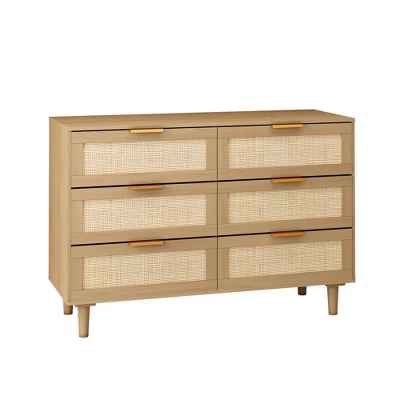 43.31" 6-Drawer Rattan Dresser For Living Room And Bedroom - ModernLuxe - Image 3