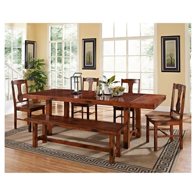 Set Of 2 Traditional Distressed Wood Dining Chairs Dark Oak - Saracina Home - Image 3