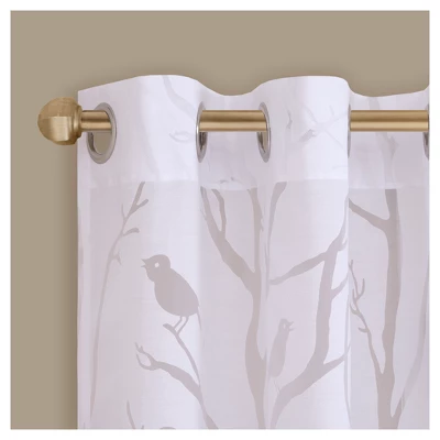 Layla Sheer Bird Window Curtain Panel - Image 3
