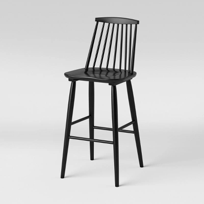 Harwich High Back Windsor Barstool Black - Threshold™ - Image 2