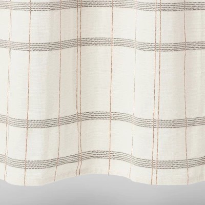 Woven Modern Plaid Shower Curtain Ivory - Threshold™ - Image 3