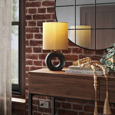 Abstract Ceramic Mini Table Lamp Black - Threshold™