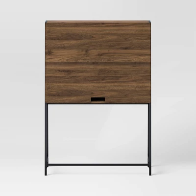 Loring Wood Secretary Desk With Hutch And Charging Station Walnut - Threshold™ - Image 3