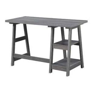 Designs2Go Trestle Desk With Shelves - Breighton Home - Image 3