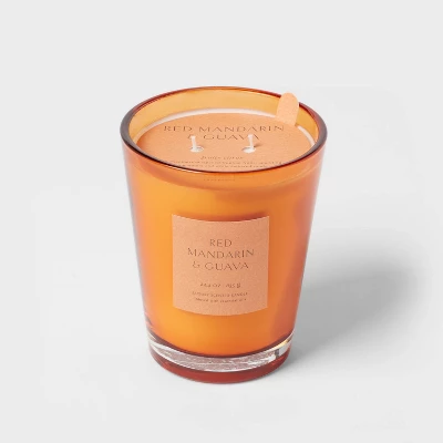 Colored Vase Glass With Dustcover Mandarin & Guava Candle Orange - Threshold™ - Image 6