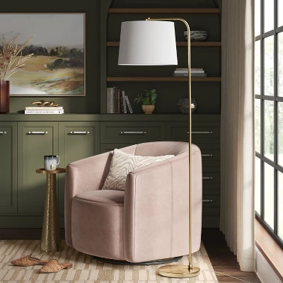 New Traditional Downbridge Floor Lamp Brass - Threshold™ - Image 2