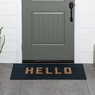 1'7.5"x3'11" 'Hello' Doormat Black/Tan - Threshold™ - Image 4