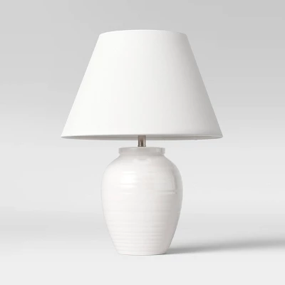 Turned Ceramic Table Lamp White - Threshold™ - Image 4