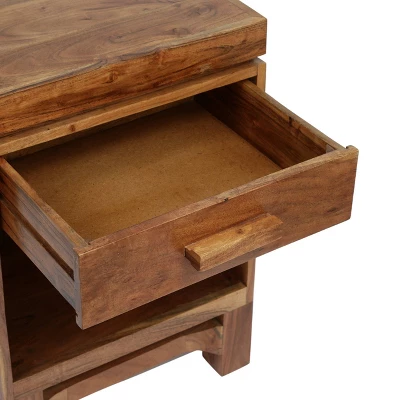 Wadley Boho Handcrafted Acacia Wood Nightstand Natural - Christopher Knight Home - Image 8