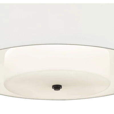 Possini Euro Design Sundry Semi Gloss Black Drum Pendant Chandelier 24" Wide Modern Double Shade 4-Light Fixture For Dining Room Foyer Kitchen Island - Image 2