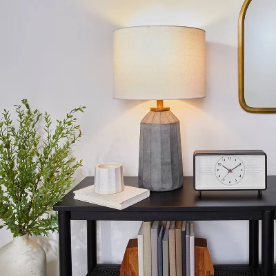 Carved Ceramic Table Lamp Dark Gray (Includes LED Light Bulb) - Hearth & Hand™ With Magnolia - Image 3